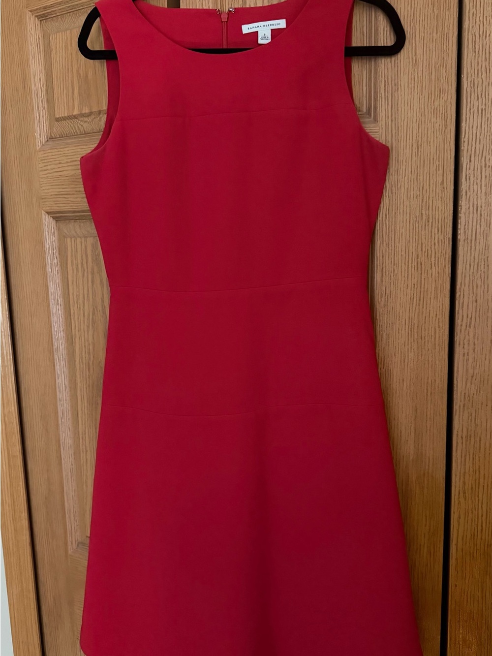 Banana Republic Sleeveless Red A-Line Ponte Dress